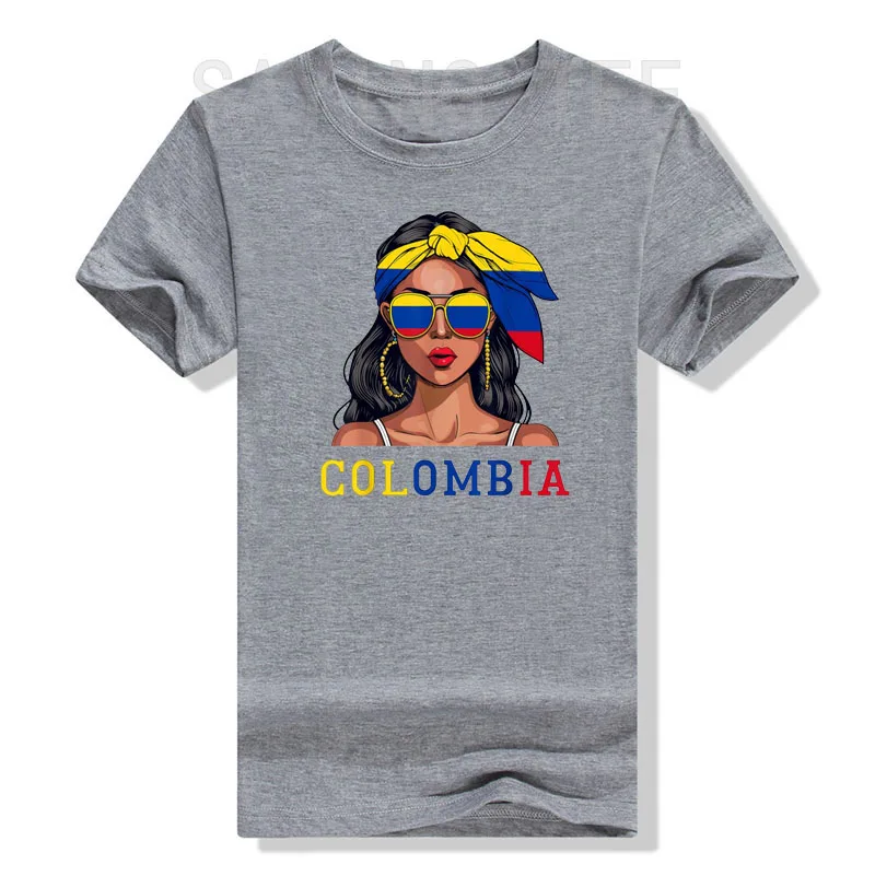 Colombianas Souvenirs Products Woman Flag Roots Colombia T-Shirt Girls Fashion Colombianos Proud Graphic Tee Short Sleeve Outfit