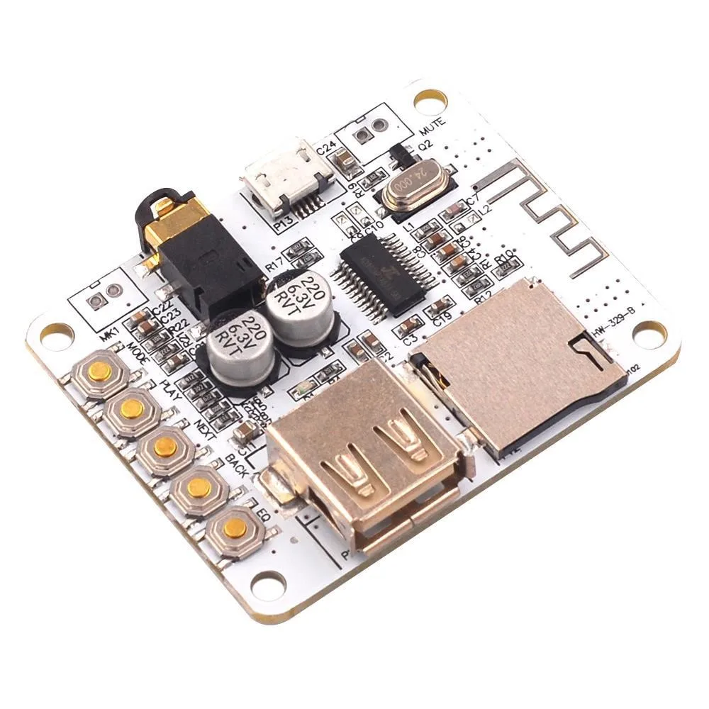 Power amplifier Bluetooth board audio with USB TF card Audio decoding Playback front output electret microphone