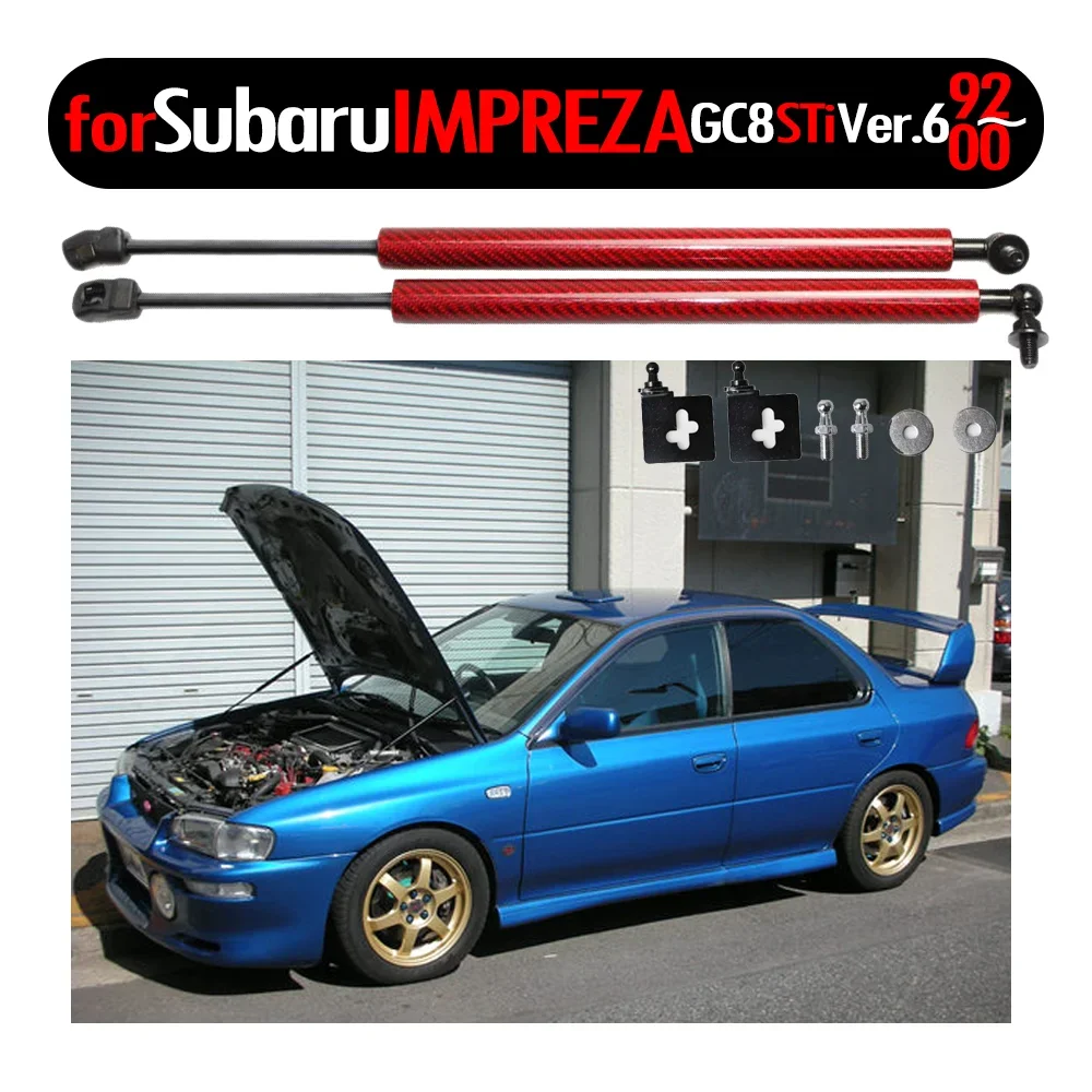 Capó delantero para Subaru IMPREZA GC8 STi Ver.6, puntales de Gas modificados, amortiguador de resorte de fibra de carbono, soporte de elevación,