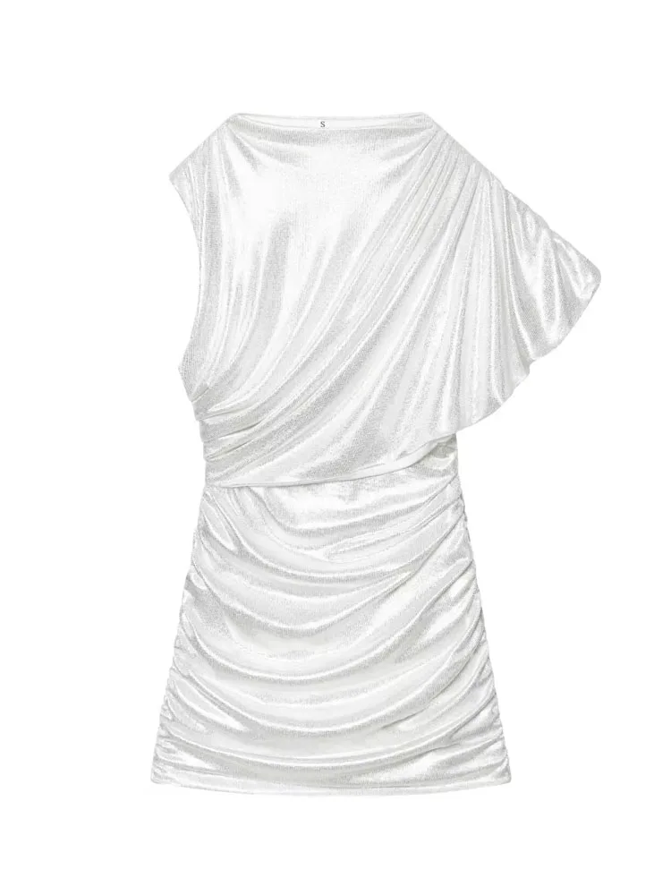 

HH женское мини-платье из искусственной ромбовидной сетки с многоуровневым украшением женское летнее модное асимметричное сексуальное вечернее платье на молнии