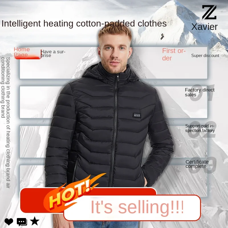 Winter Exclusive 4 Control 21 Constant Temperature Smart Heated Jacket Youth Casual Heated Clothing for Men Women