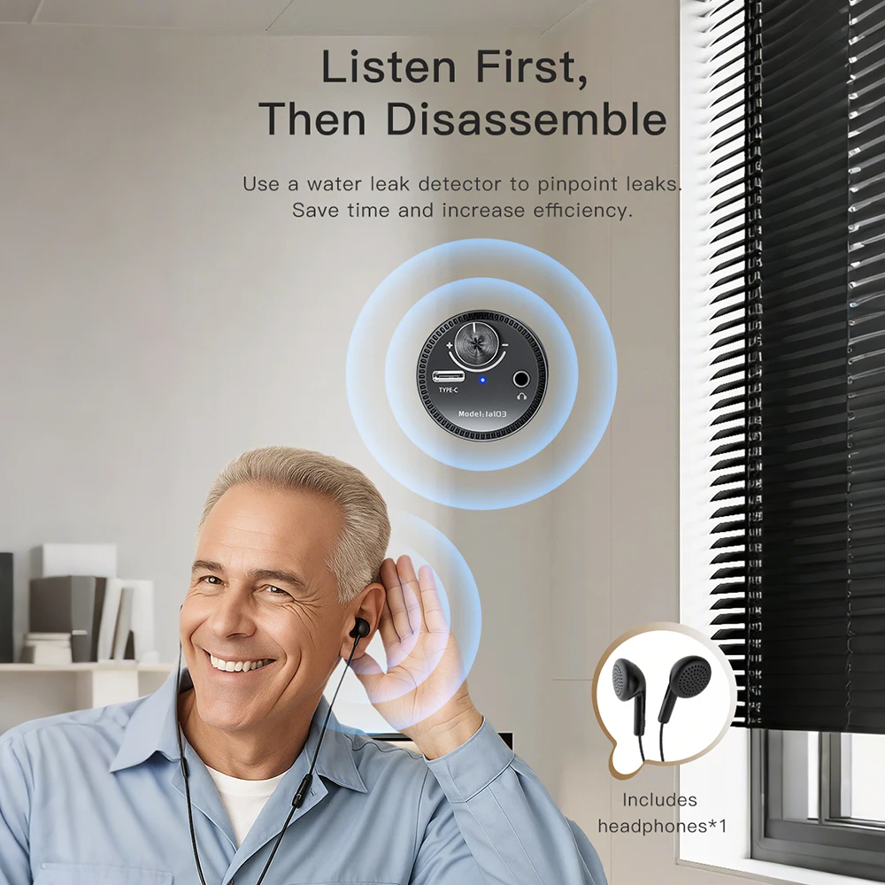 水漏れ検知器 多機能音響検知器 配管水漏れ用 さまざまな建設用パイプの漏れ検知に適しています