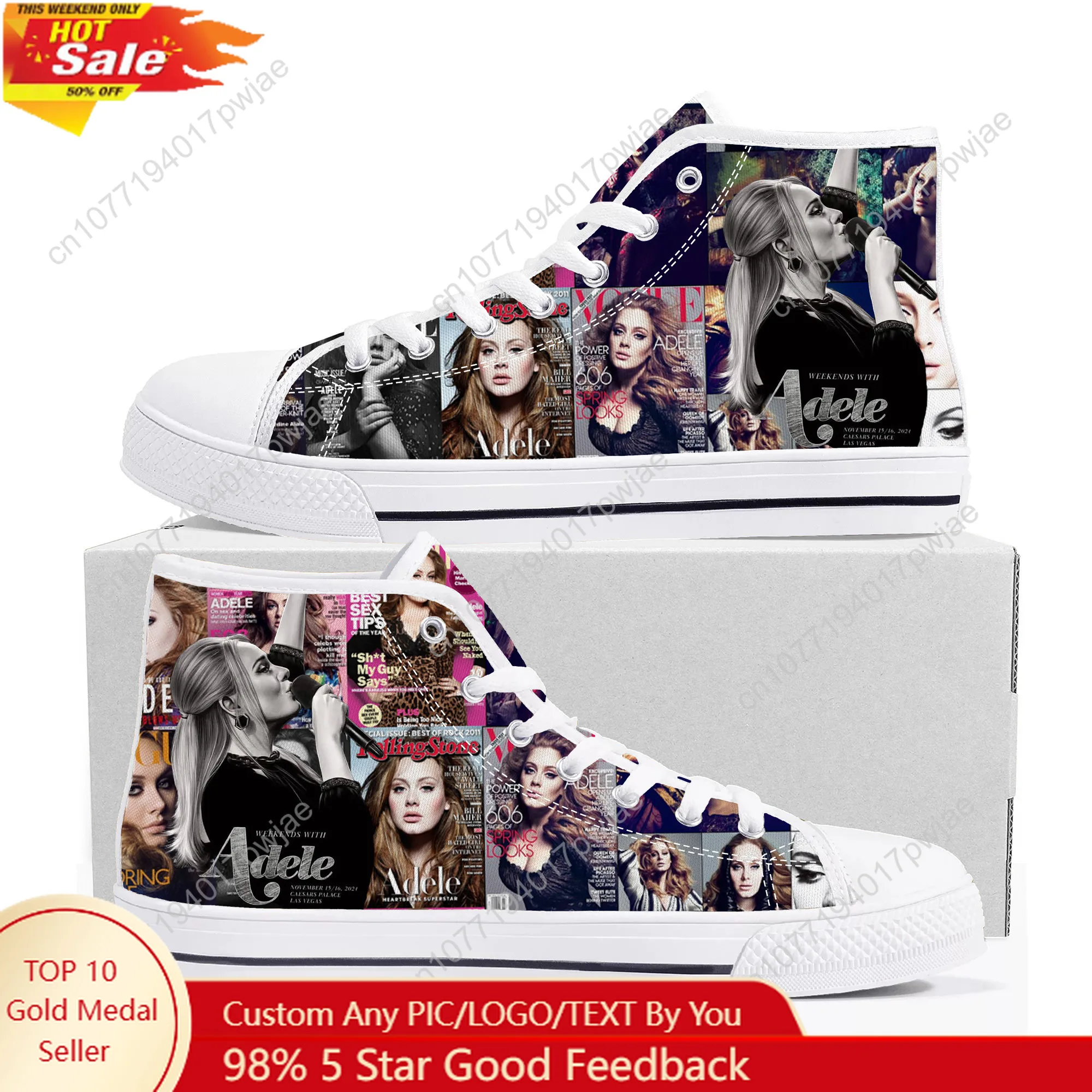 

Adele Singer Poster High Top High Quality Sneakers Mens Womens Lightweight Canvas Sneaker Ghana Casual Custom Shoes