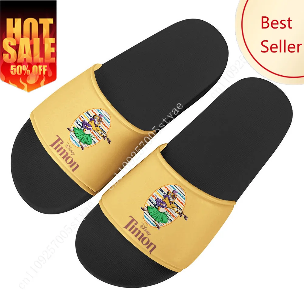 

Timon The Lion King House Slippers Disney Cartoon Movie Decoration Sandals Design Your Photo Text Logo Holiday Gift Custom Shoes