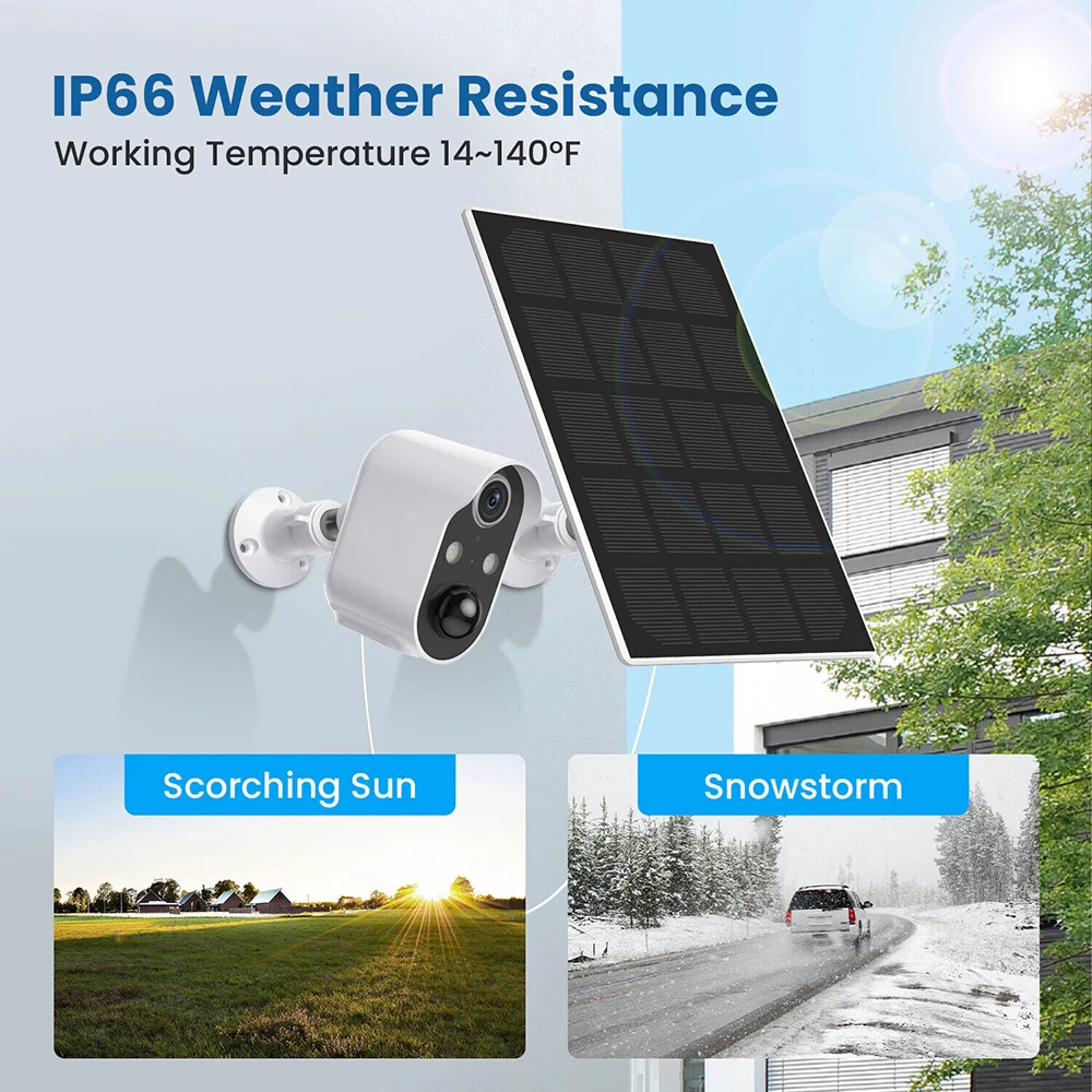 

5MP HD WiFi Camera Smart Life 5200 mAh Rechargeable Battery Solar Outdoor 1080P Surveillance Security Camera PIR Motion Camera