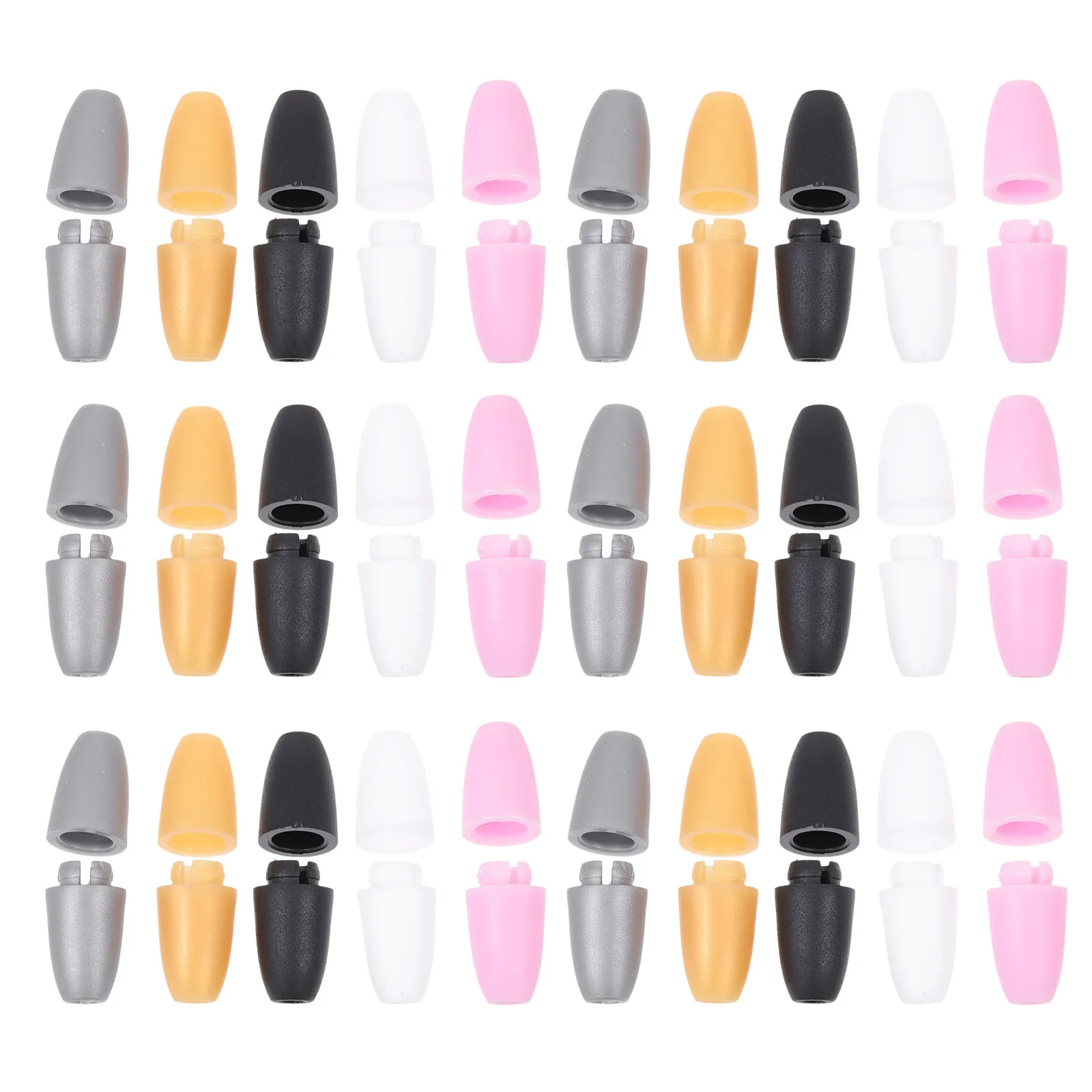 

50 шт. пластиковых защелкивающихся застежек-фиксаторов для рукоделия, изготовления украшений, шнурков, ожерелий, браслетов, бусин и аксессуаров