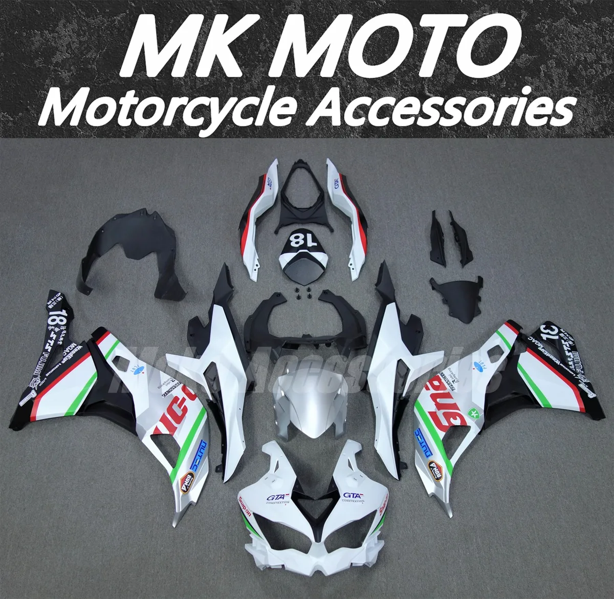 

Motorcycle Fairings Kit Fit For ZX-25R ZX-4R 2019 2020 2021 2022 2023 Bodywork Set High Quality ABS Injection Matte White