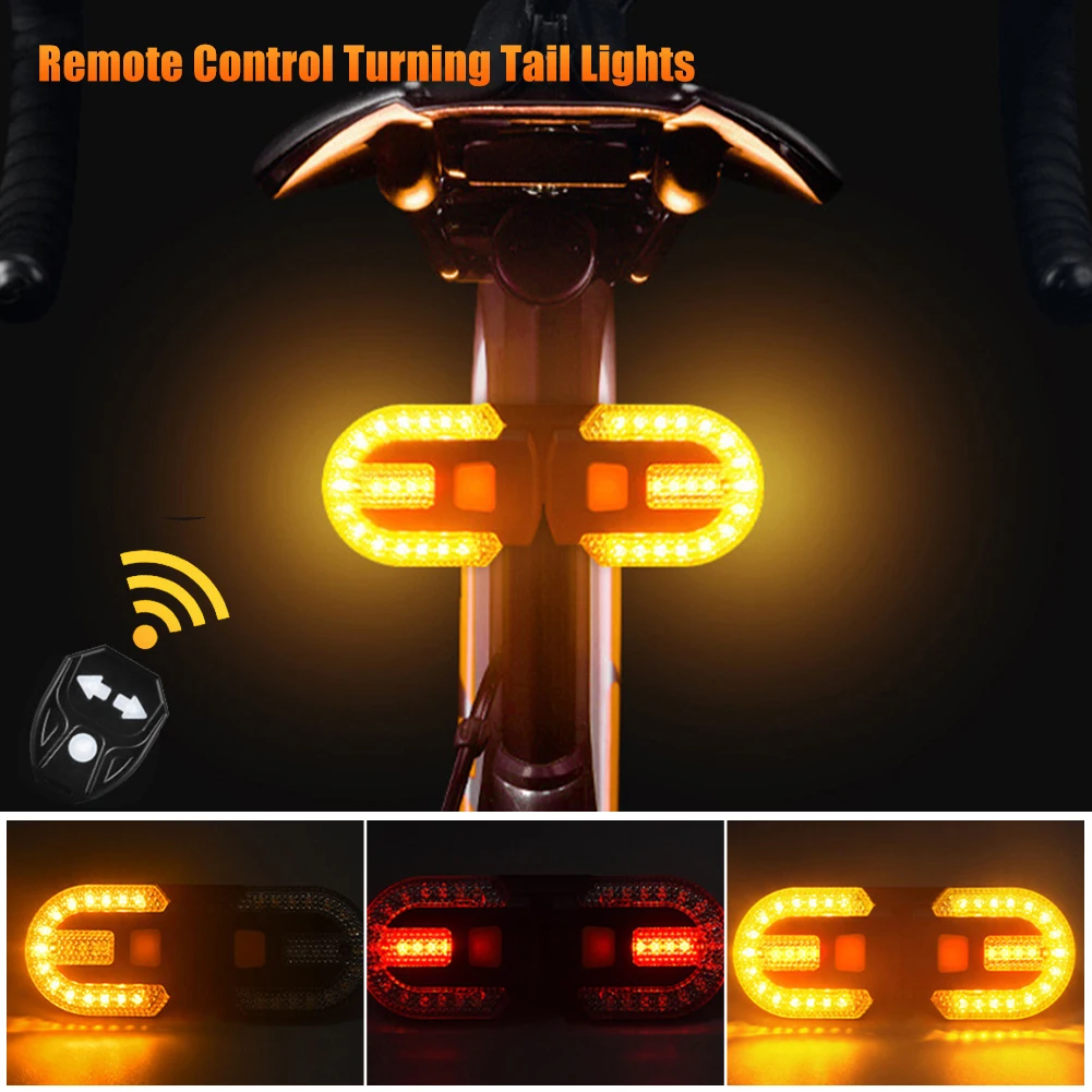 

Wireless LED Bicycle Remote Control Turn Signal Tail Light Waterproof Bike Warning Lamp For Outdoor Cycling Bike Accessories