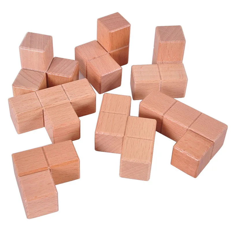 Montessori Soma Cube ไม้บล็อกปริศนาสมอง Teaser Casse Tete ถุงน่อง Stuffers ของขวัญเด็ก Rompecabezas Madera