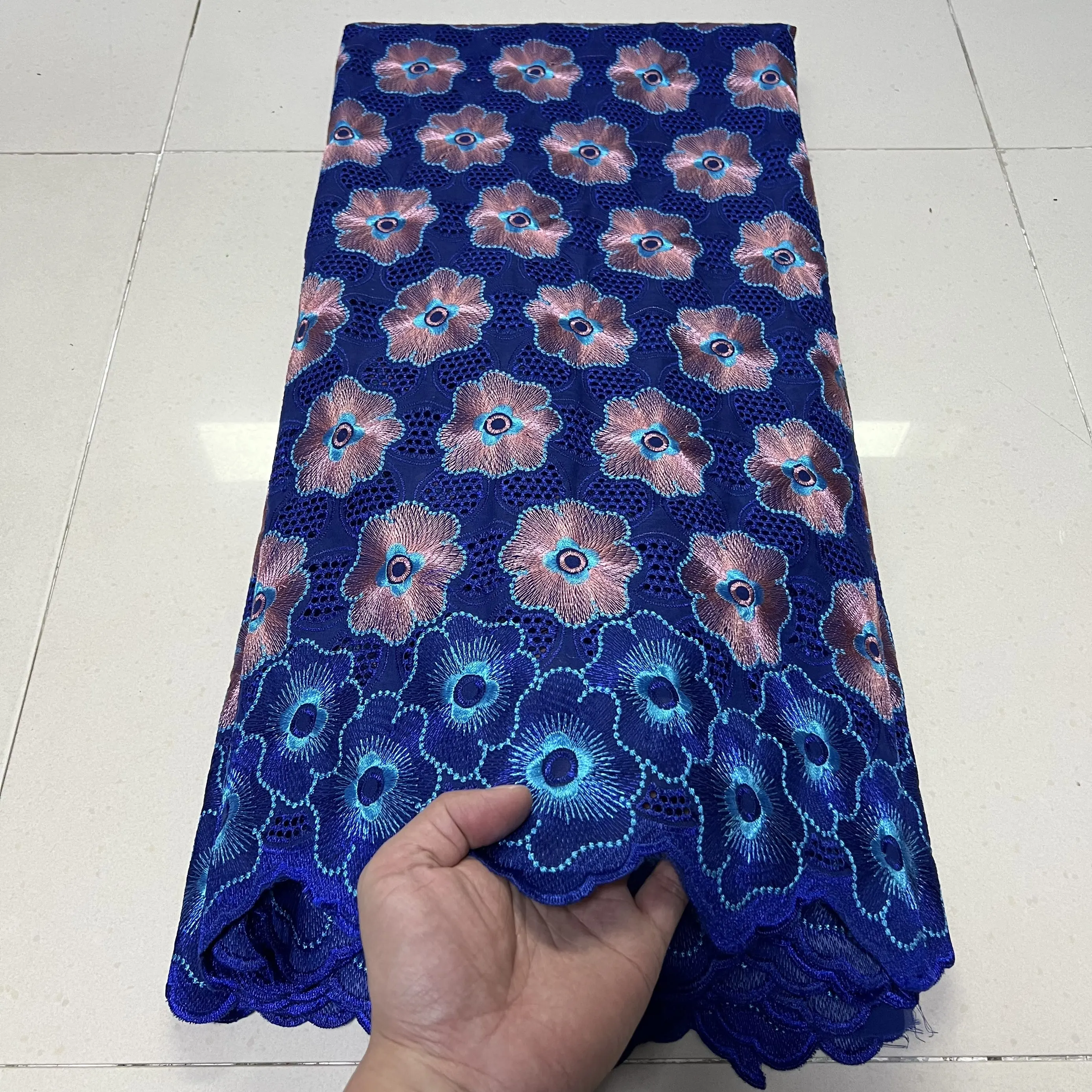 

2025 African Nigerian Tulle Lace Fabric for Sewing, Wedding Dress, Chiffon Party Guipure, High Quality Cotton 5Yard ZJ069 ZJ076