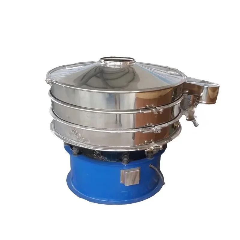 New Round Rotary Vibro Sifter Rice/Egg Powder Separator Sieving Machine with Motor Home & Food Shop Use 300-1000kg/h Capacity