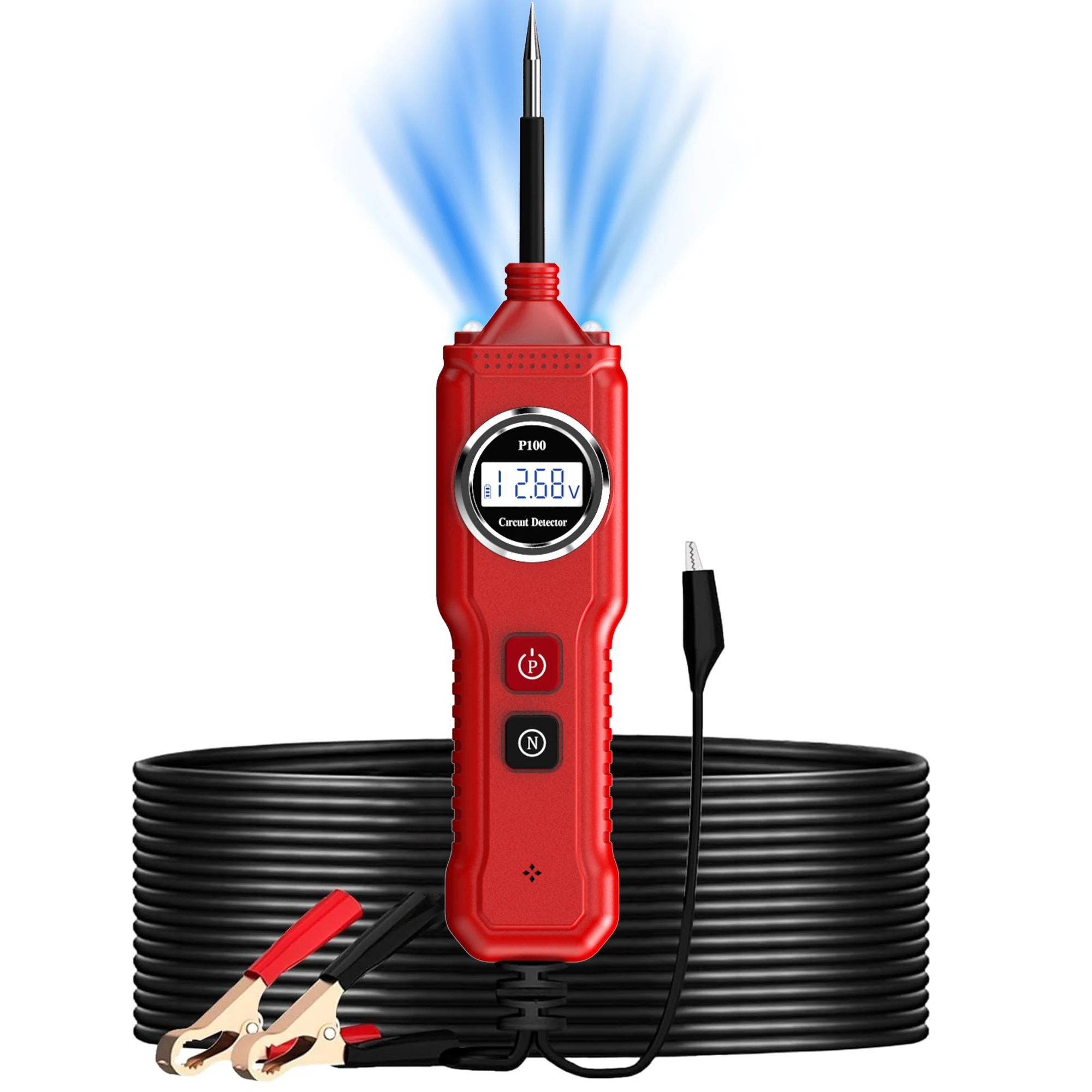Power Circuit Probe Tester, 6-24V DC Automotive Test Light 12 Volt with 13 ft Leads Circuit Tester Breake Finder  Car SUV Truck
