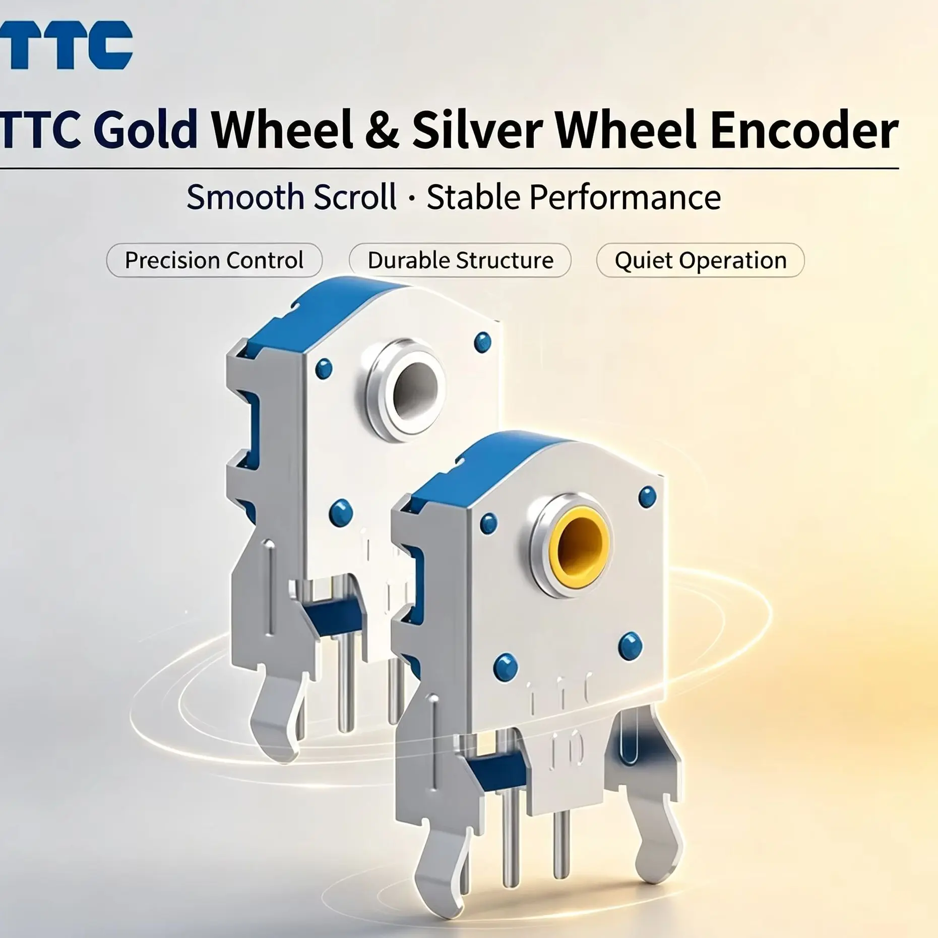 2pc TTC Gold Wheel Semi-Through Mouse Encoder High Precision Dustproof Durable Clear Scale Gaming Mouse Parts