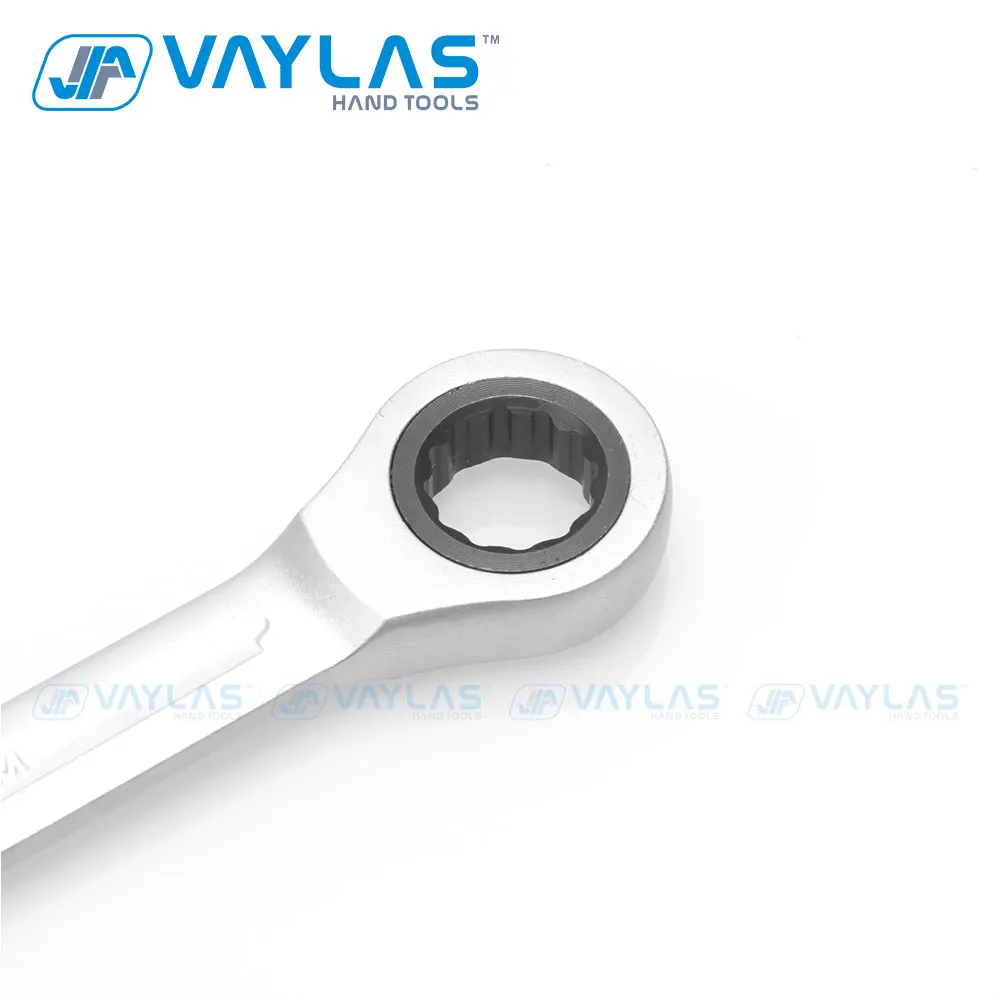 VAYLAS 13mm Dull Polished Combination Wrench Fixed Head Ratchet 72T and Open End High Torque Spanner  Repair Hand Tool