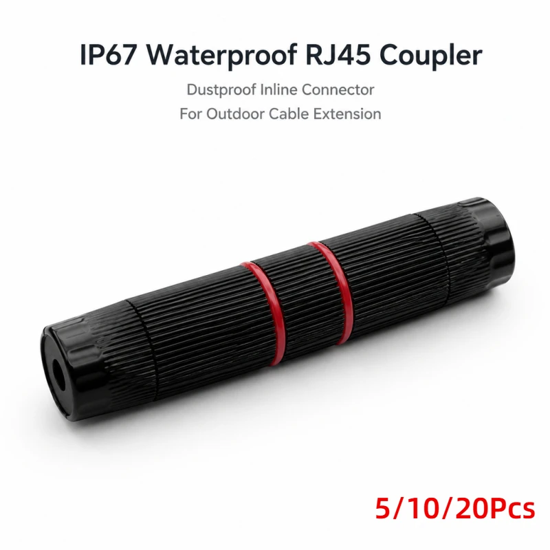 RJ45 Connector Waterproof IP67 Ethernet Network Cable 5/10/20PCSConnector Coupler Outdoor Coupler Adapter Female Extender