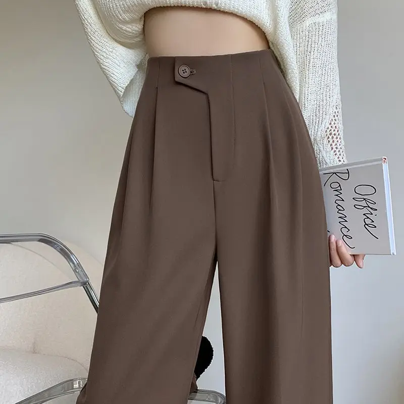 Early Autumn Suit Pants for Women Spring and Autumn New Popular Items High Waist Slimming and Wide Leg Pants with a Hanging Feel