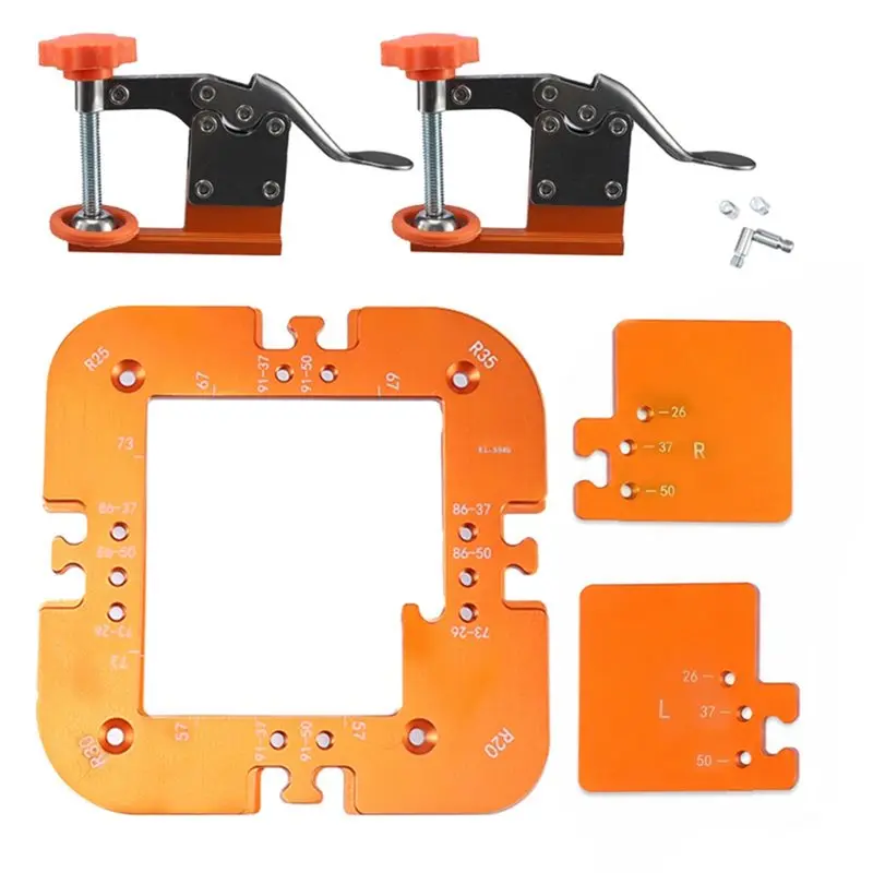 AB47-Aluminum Alloy Handle-Free Grooving Curved Moulding, U-Channel Positioning, Woodworking Grooving Auxiliary Positioner