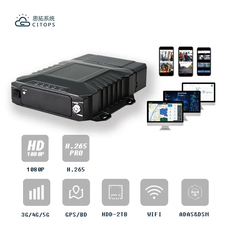 Caméra de vidéosurveillance mobile avec vision nocturne, 4 canaux, 3G, 4G, 5G, WiFi, HD, 1080p, enregistrement, 720p, DVR, GPS Tracker, télécommande, DVR