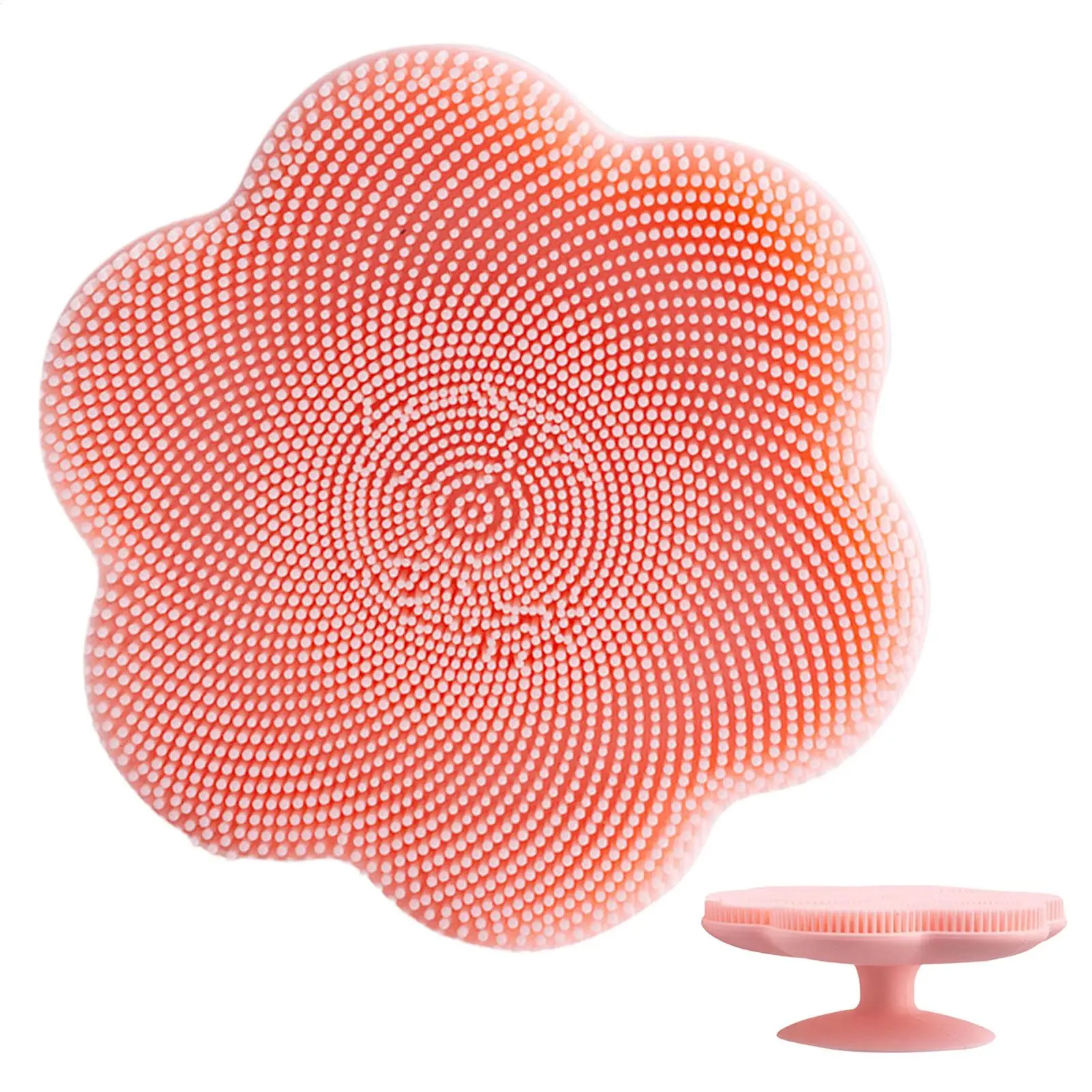 Silicone Facial Cleansing Brush Waterproof Flower-Shaped Manual Suction Cup Silicone Face Wash Brush for Home Dormitory Beauty