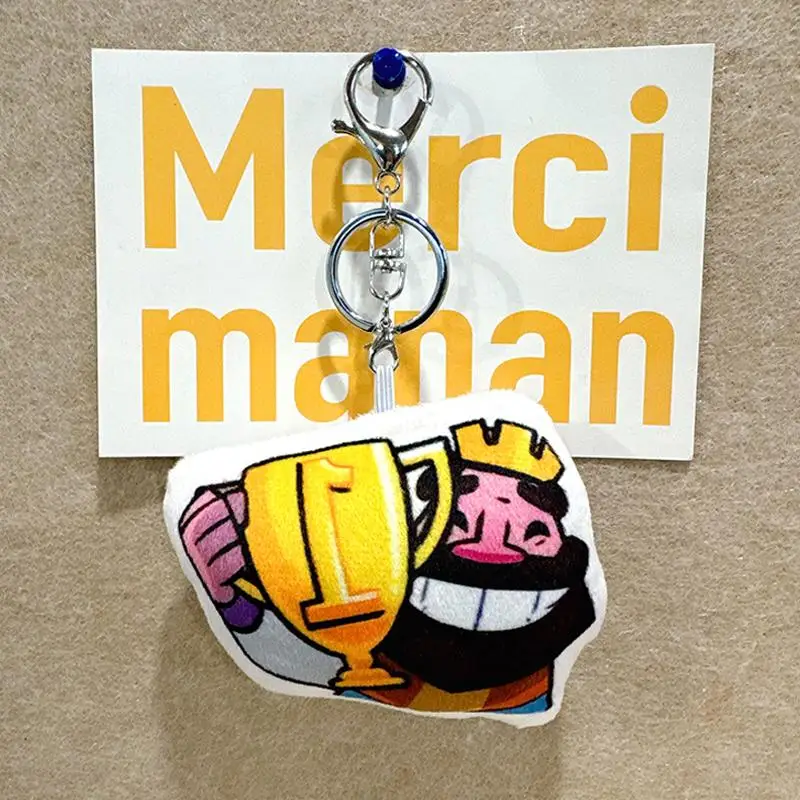 จี้คอตตอน 10 ซม. Clash Royale เสียง COS King Wipe Trophy Style ตุ๊กตาเสียงพวงกุญแจ ของขวัญสำหรับเด็กและผู้ใหญ่