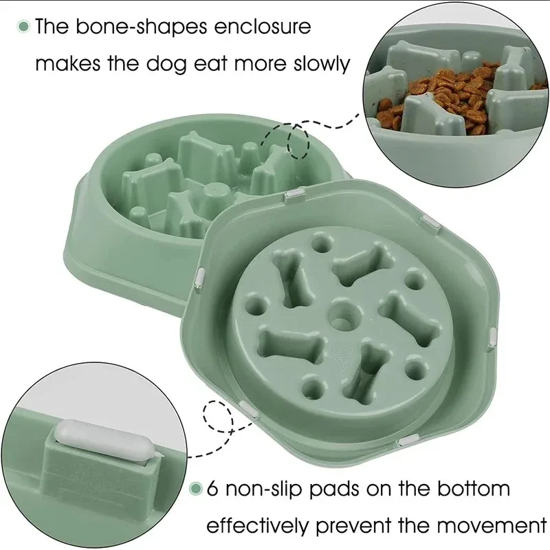 1Pc Slow Feeder Dog Bowl Anti-choking Puppy Food Bowl Anti-slip Pet Slow Eating Dog Dishes Puzzle Feeders for Dogs Small Medium - view 6