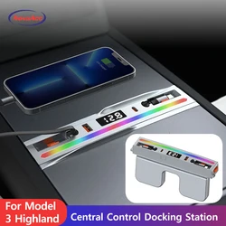 NovaAcc for Tesla Model 3 2024 Highland 65W Central Control Expansion Dock Type C PIN8 Super Fast Charging Expansion Accessories