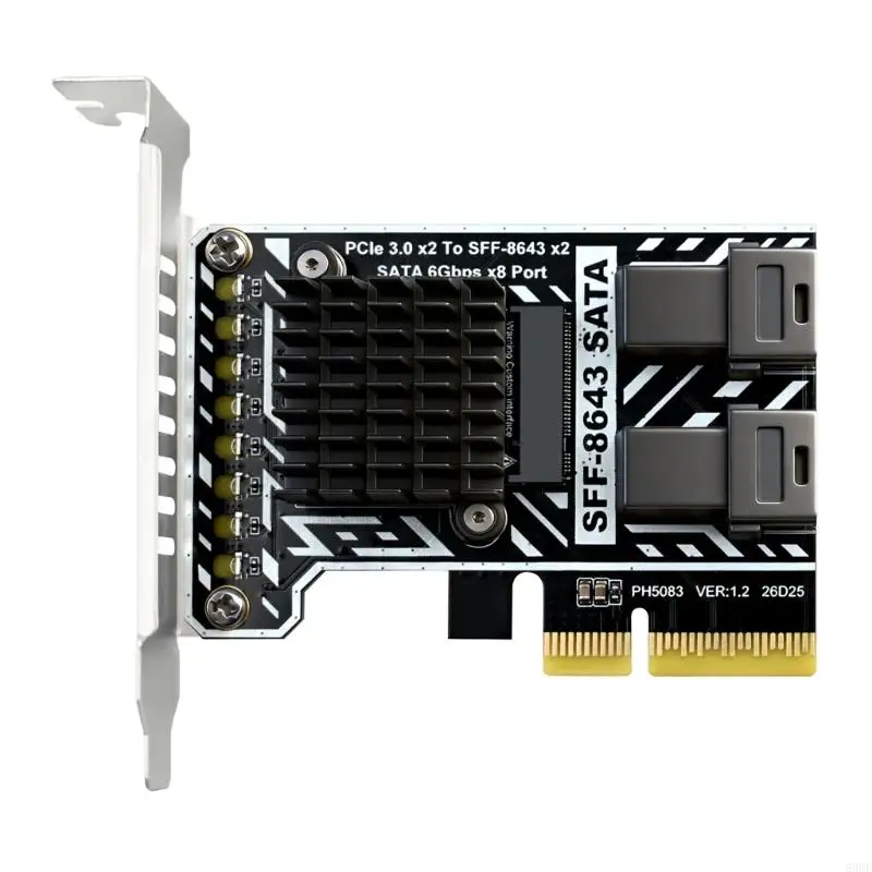 PCIe3.0 Double SFF-8643 SATAs Expansion Card for Internal Storage Expansion, PCB Adapter for Desktop Builds 83CF