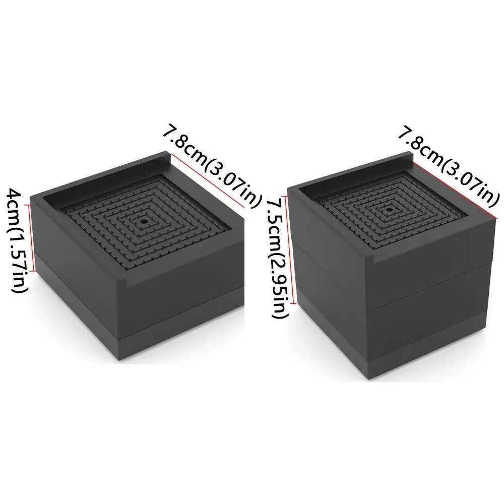 แผ่นรองขาเฟอร์นิเจอร์สีดำ 4 ชิ้น ป้องกันความชื้น รูปตัว L กันลื่น ดูดซับแรงกระแทก ทนต่อการสึกหรอ เพิ่มความสูง