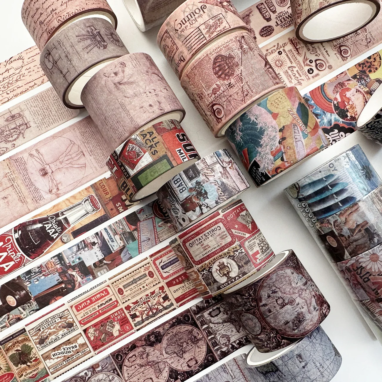 4 Rolls/volumes  Washi Tape Vintage style hand account tape retro decorative material hand account tape sticker