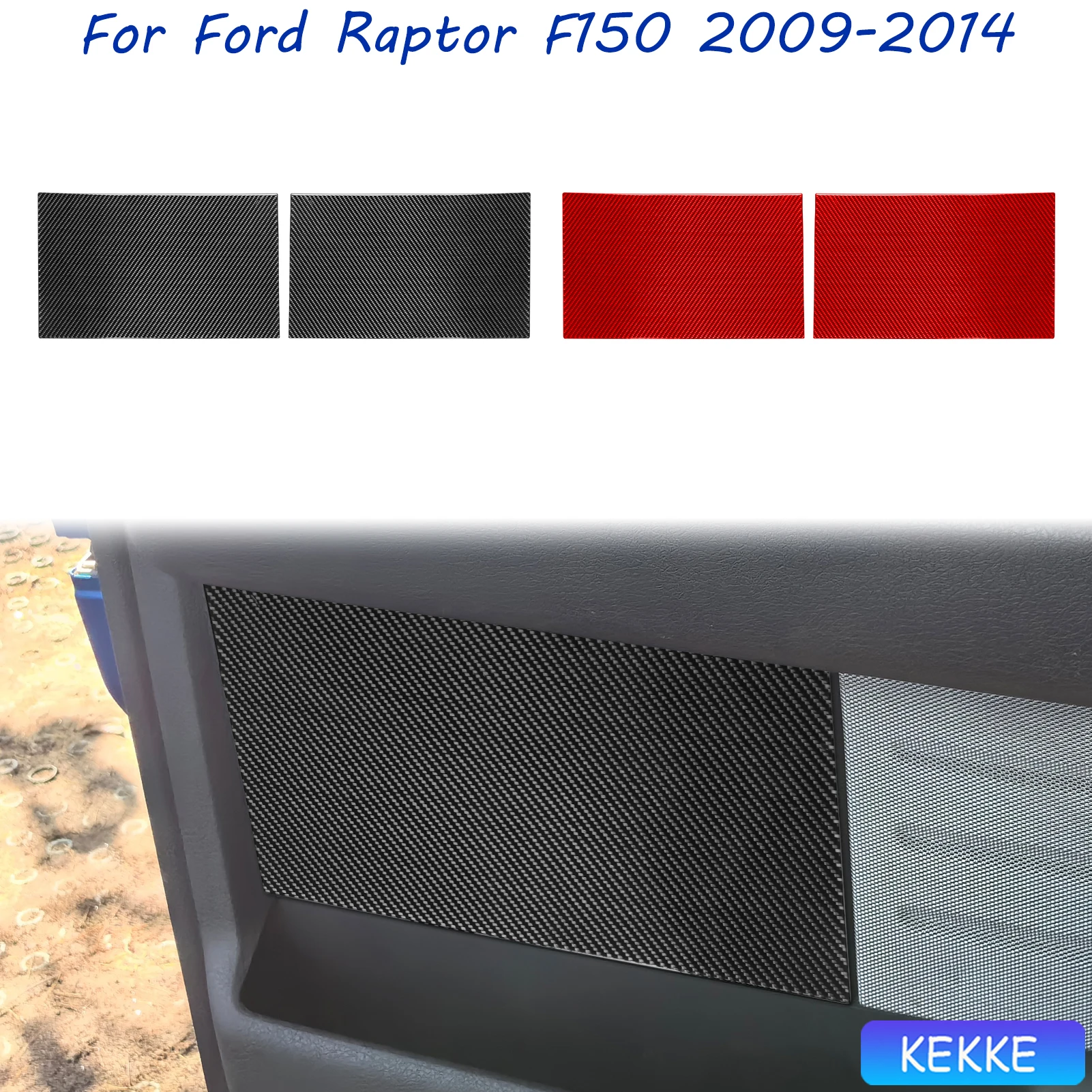 

For Ford F150 Raptor 2009-2014 Carbon Fiber Car Rear Door Armrest Storage Accessories Interior Cover Decorative Stickers Trim