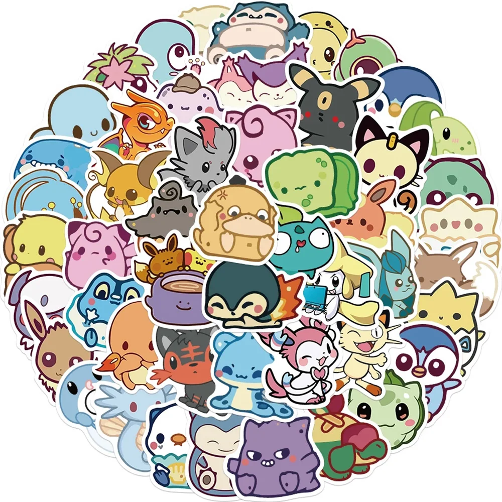 10/30/50pcs Kawaii Pokemon Anime Pikachu Bulbasaur Stickers Cartoon Kids Sticker Toys Phone Diary Suitcase Cute Graffiti Decals