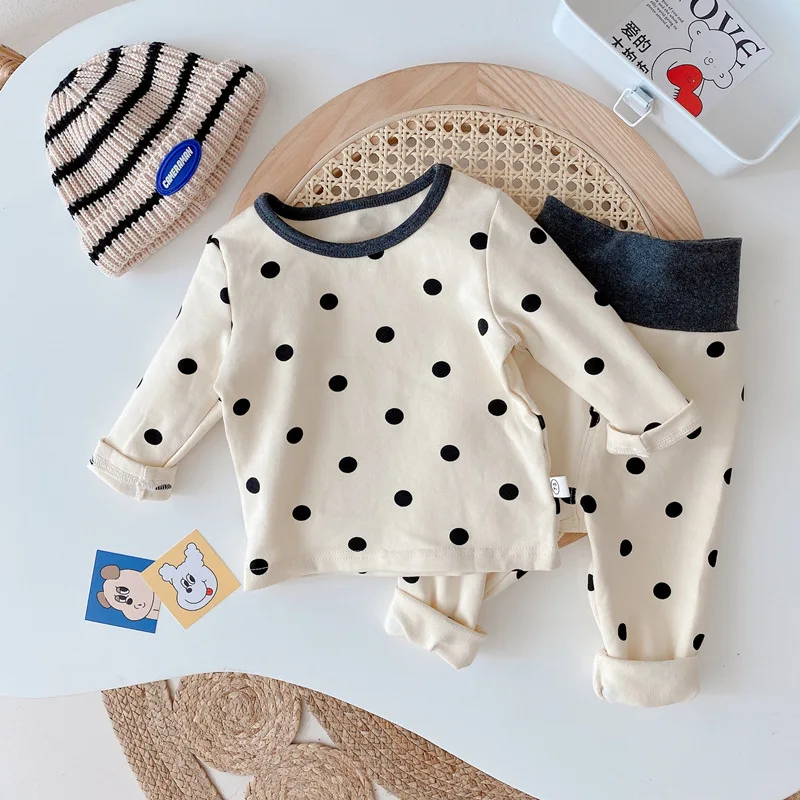 

0-4 Years Old Baby Sleepwear Outfit High Waist Pajamas Pants Casual Loose Long Sleeve Suits Toddler New Pure Cotton Home Wear