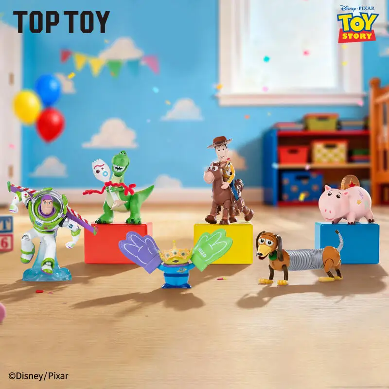 TOPTOY DISNEY Playful Party Series Blind Box Mystery Box Toys Kawaii Ornaments Figurines Home Decor Desktop Model Dolls Gilrs