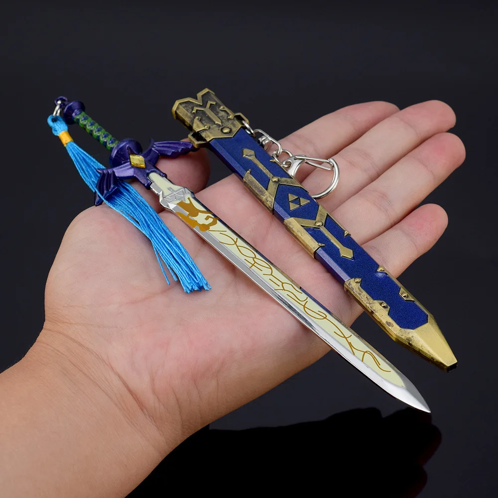 The Hyrule Fantasy Salda Master Sword Metal Weapons Model Sword 22cm Pendant Accessories Keychain Ornament Crafts Gifts Toys Boy