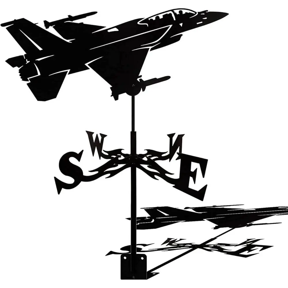 

Fighter-Themed Weathervane, 50x35cm, for Garden Yard, Wind Direction Indicator