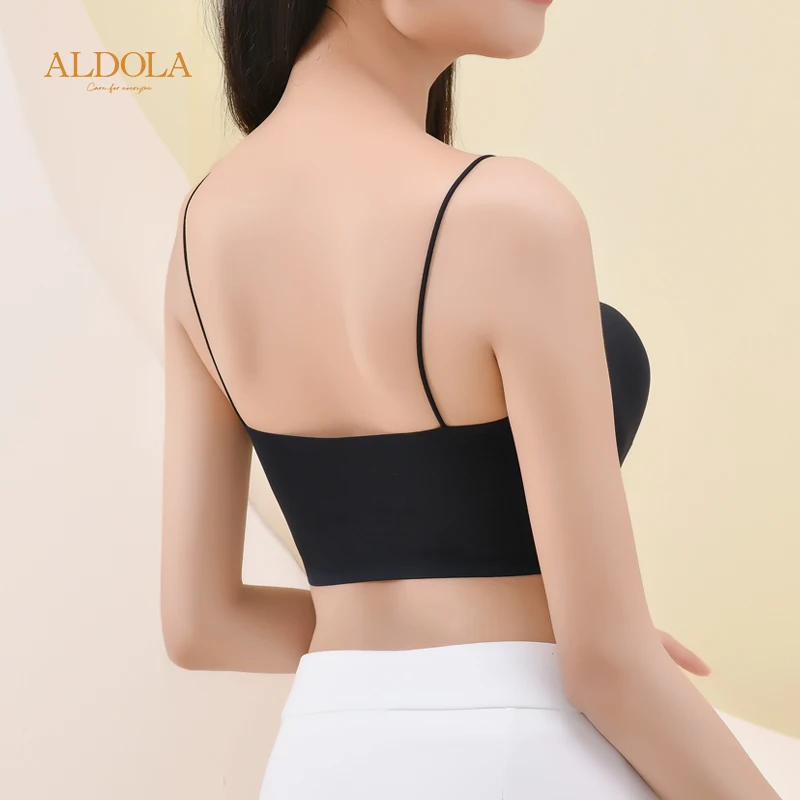 Atasan Tank Push Up wanita tanpa lengan seksi Bra Push Up atasan pendek rompi dasar Crop Top anak perempuan rompi dasar pakaian dalam Bra Lingerie