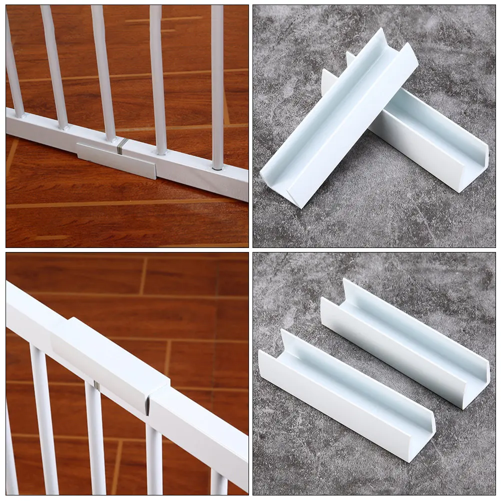 

6Pcs Pet Gate Groove Door Reinforcement Fitting for Baby Safety Gate Fence Accessories Strong PVC Construction Easy Mount