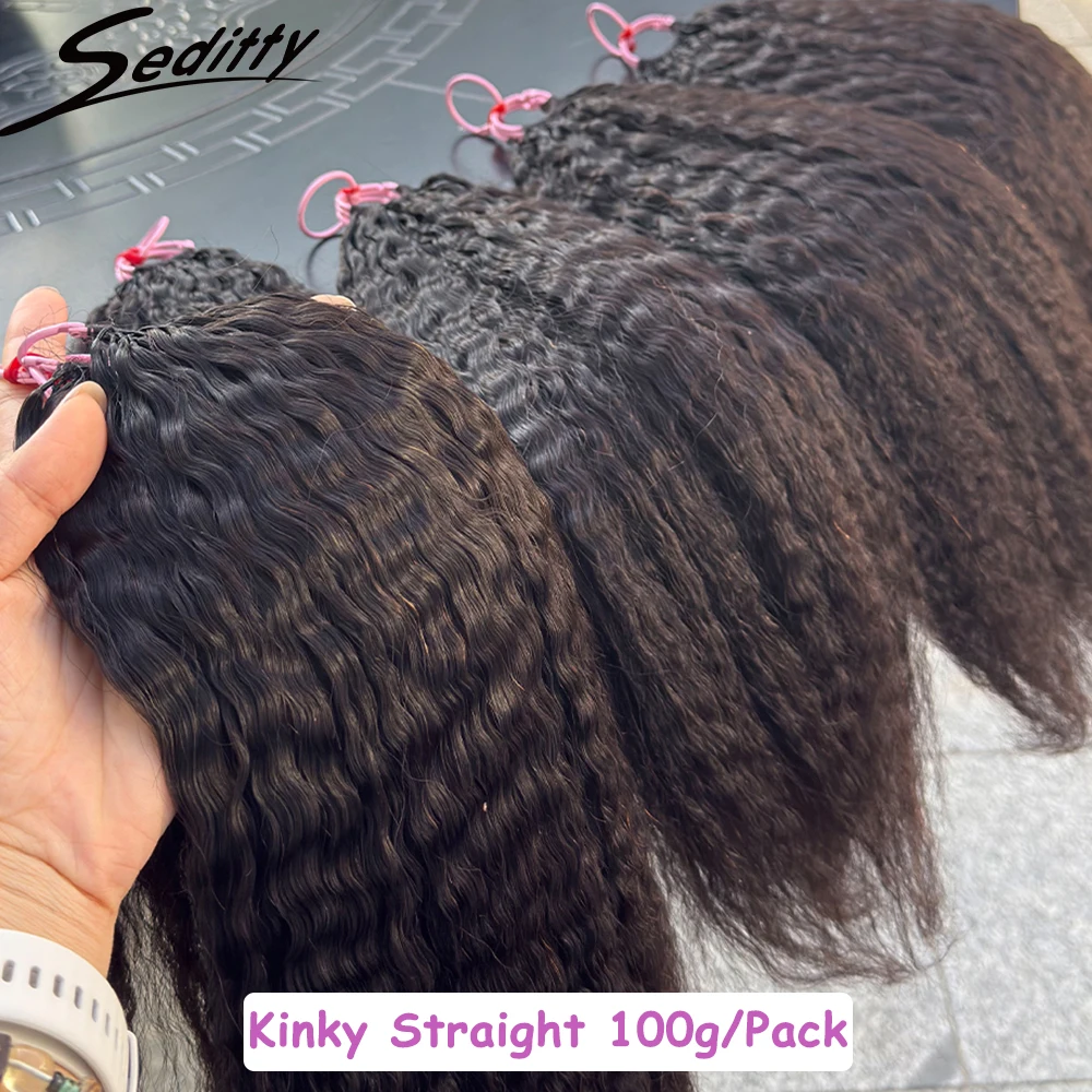 

Kinky Curly Crochet Hair Extensions 100% Human Hair High Quality Yaki Straight Knotless Feather Crochet Extension For Braiding