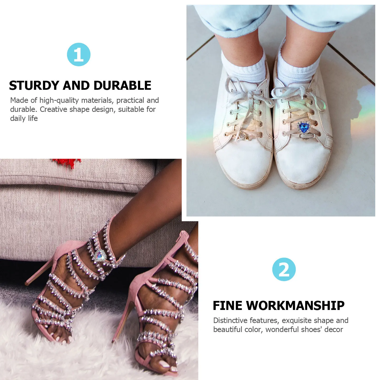 6Pcs Alloy Glass Shoes Clip for Women High Heels Flat Sandals Boots Creative Elegant Shoe Decor Accessories Wedding Party Daily