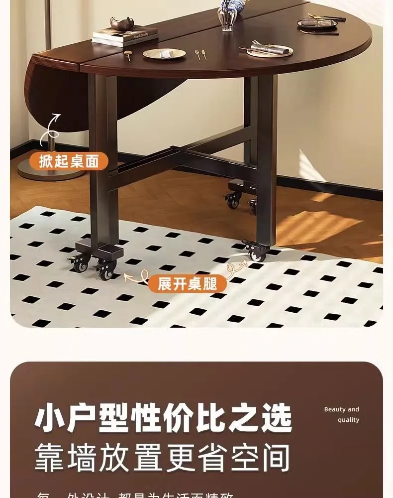 100/120cm round Dining Table for Home Living Room Portable Foldable And Storage Table for Kitchen And Restaurant