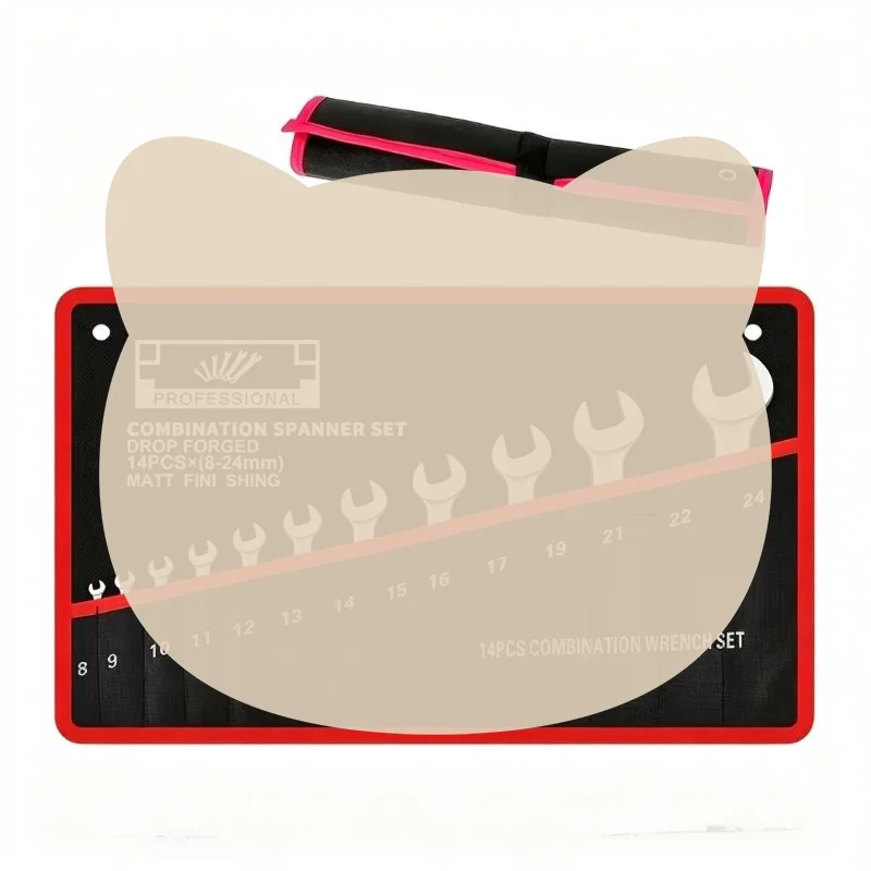 14-Pocket Tool Organizer Roll Durable Wrench Storage Bag Lightweight Pouch for Travel Tool Carry Garage Workshop