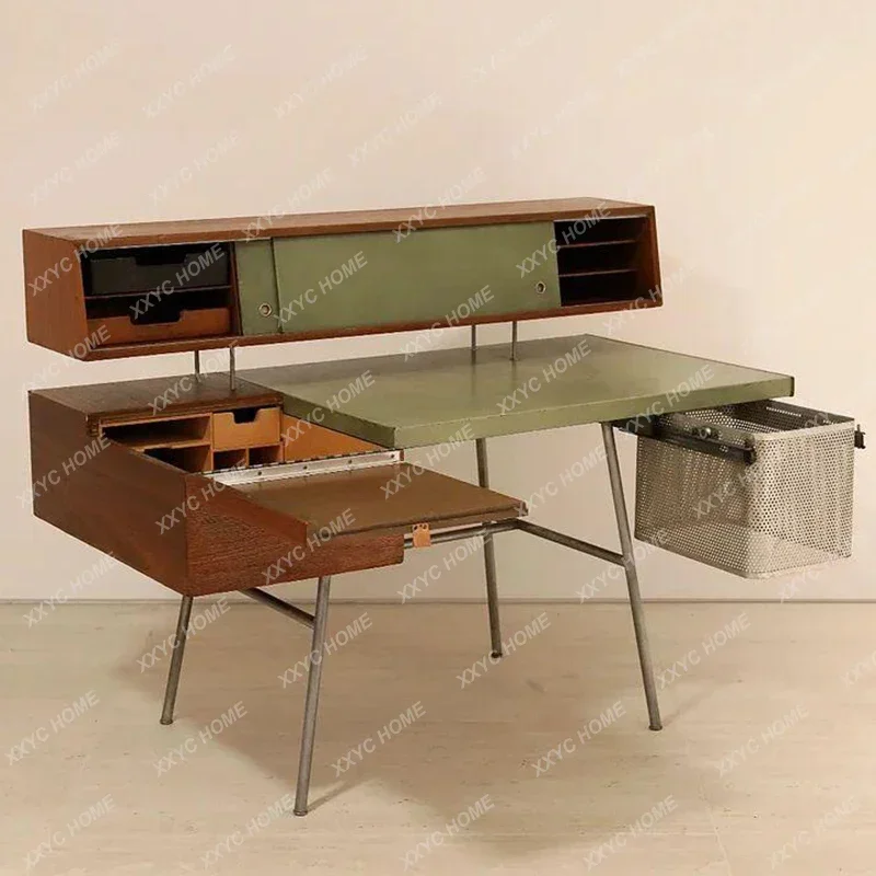 

A Metal and all solid wood family desk stainless steel desk