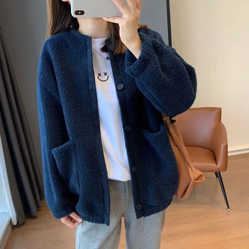 Imitation Lamb Wool Jacket for Women's Autumn and Winter 2025 New Item High-end and Super Beautiful Fleece Warm Baseball Jacke
