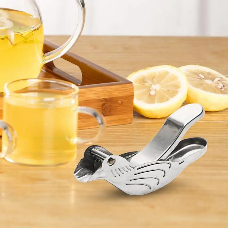 1 Pcs Bird Lemon Wedge Squeezer Anti Corrosion Hand Press Orange Juicer Handheld Portable Metal Citrus Juicer Stainless Steel