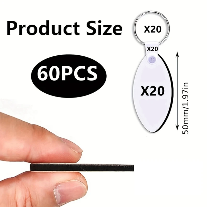 Sublimation Keychain Blanks MDF Double Sided Heat Transfer Football Sublimation Keychains Blanks Bulk