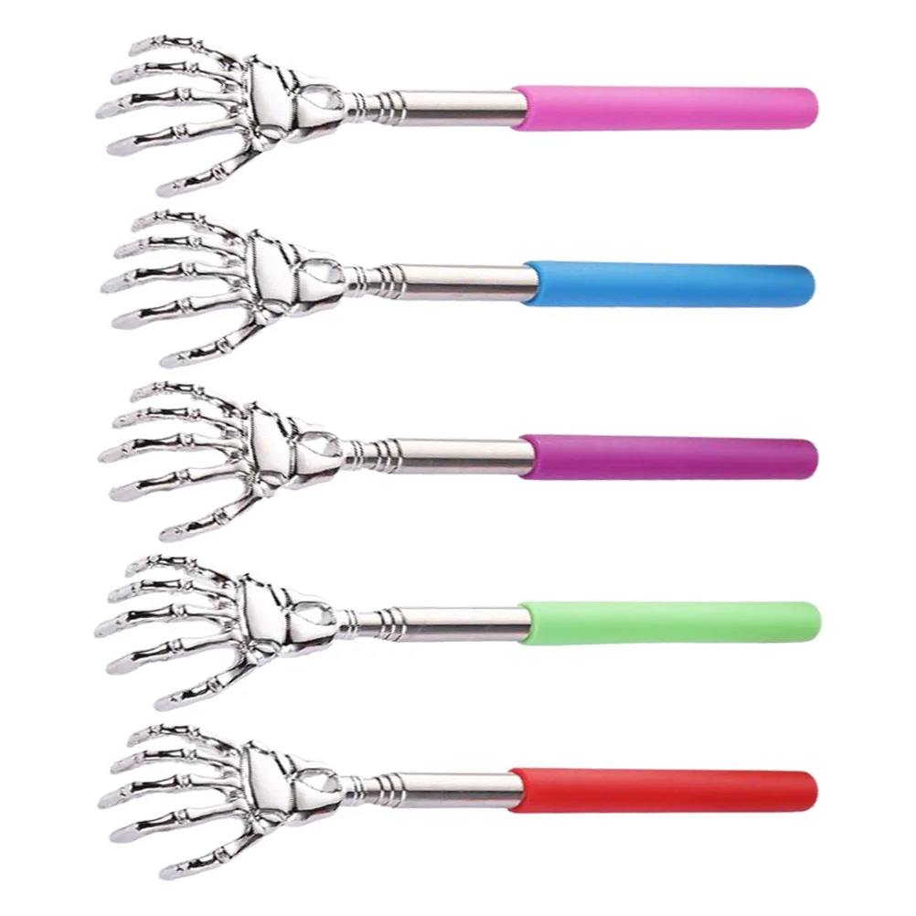 5 Pcs Tickle Scratcher Manual Back Soft Rubber Scratchers Retractable Claw for