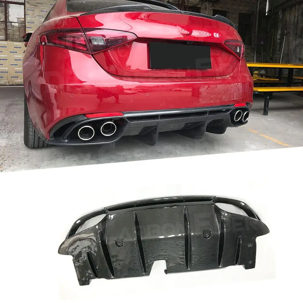 

Carbon Fiber Rear Bumper Diffuser Lip Spoiler Bumper Guard for Alfa Romeo Giulia Sport Car Body Kit 2017 2018 2019 FRP