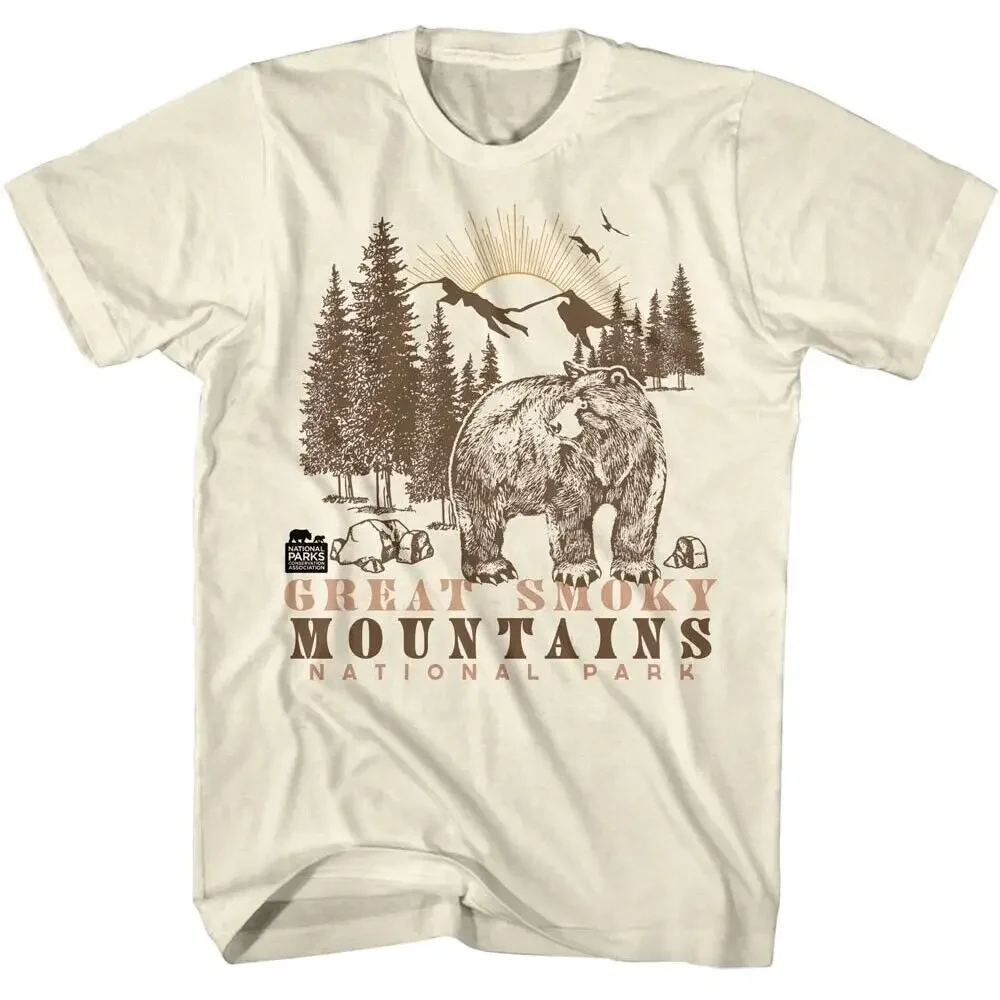 Great Smoky Mountains Bear in the Woods Men's T Shirt long or short sleeves