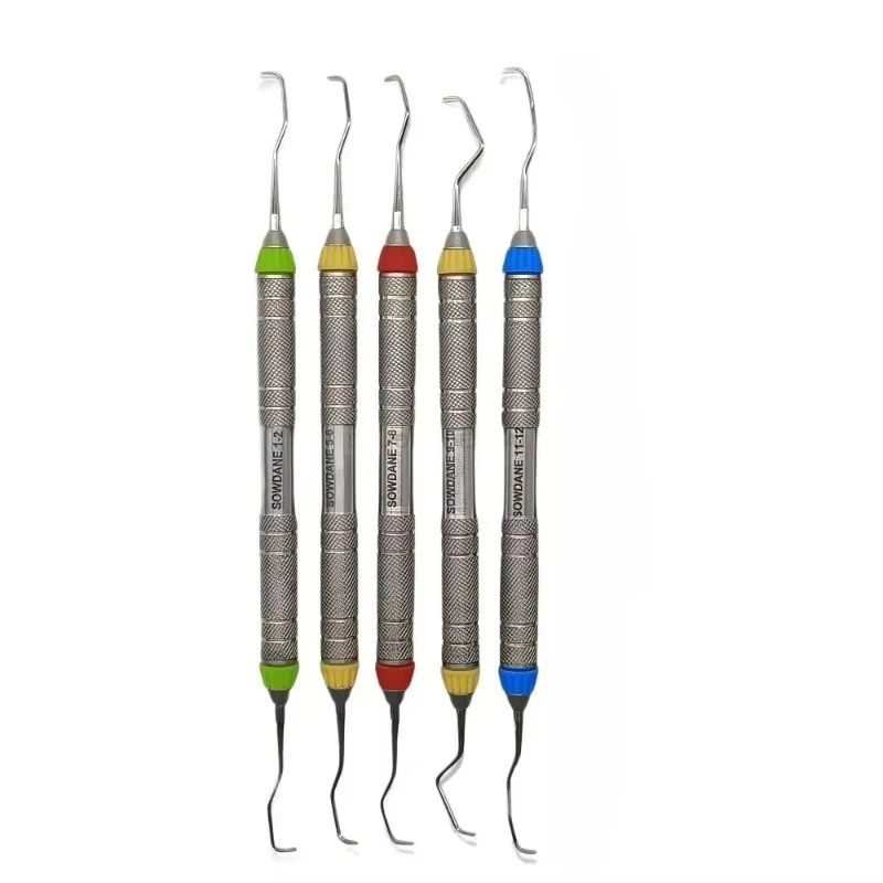 5pcs/set Hollow Handle lab Professional Gracey Curette Periodontals Bone Curettes Perio Tooths Cleaning Scaler Explorers