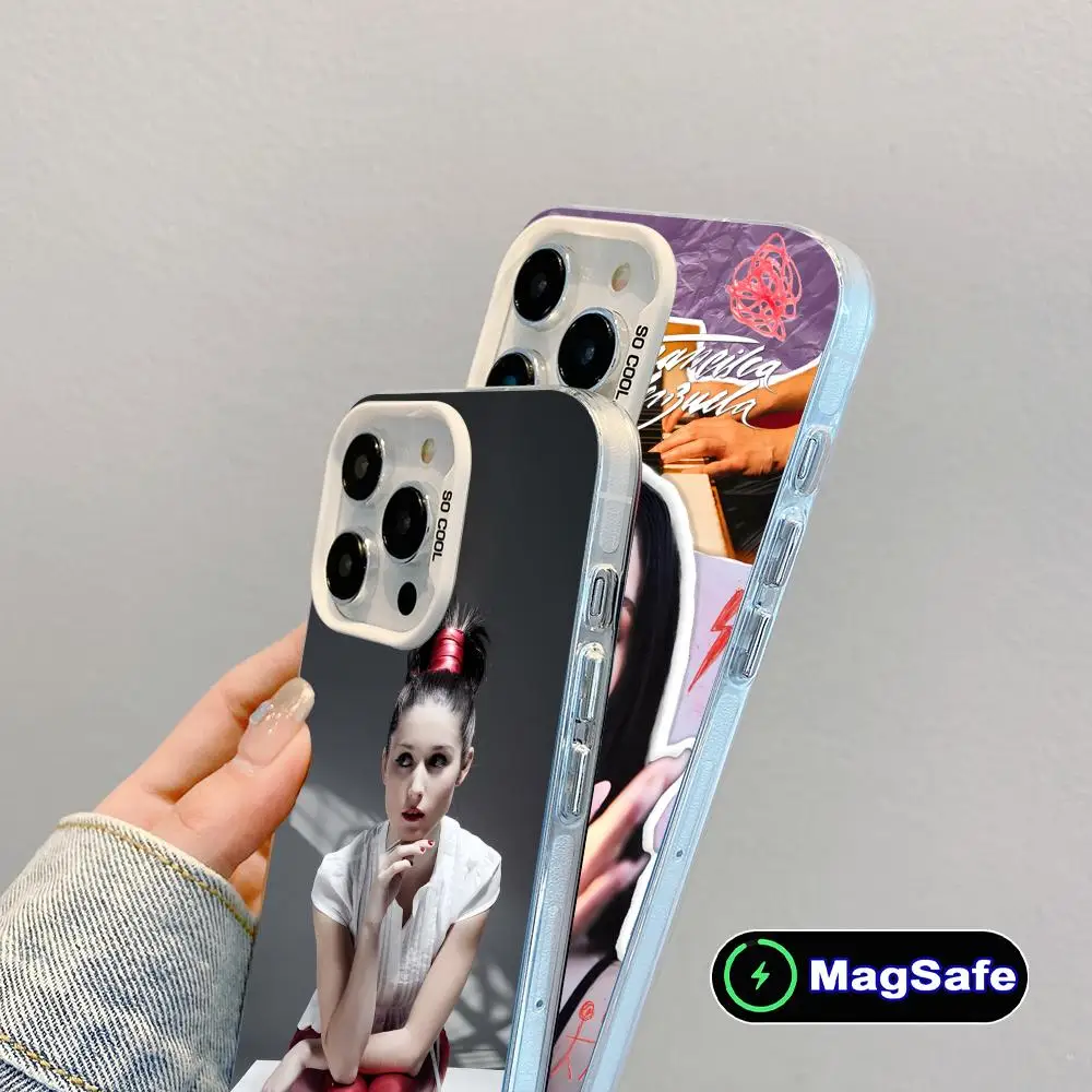 Francisca Valenzuela White Translucent MagSafe Mobile Phone Case for iPhone 17 16 15 14 13 12 11 X XR XS Air Pro Max Plus Cover